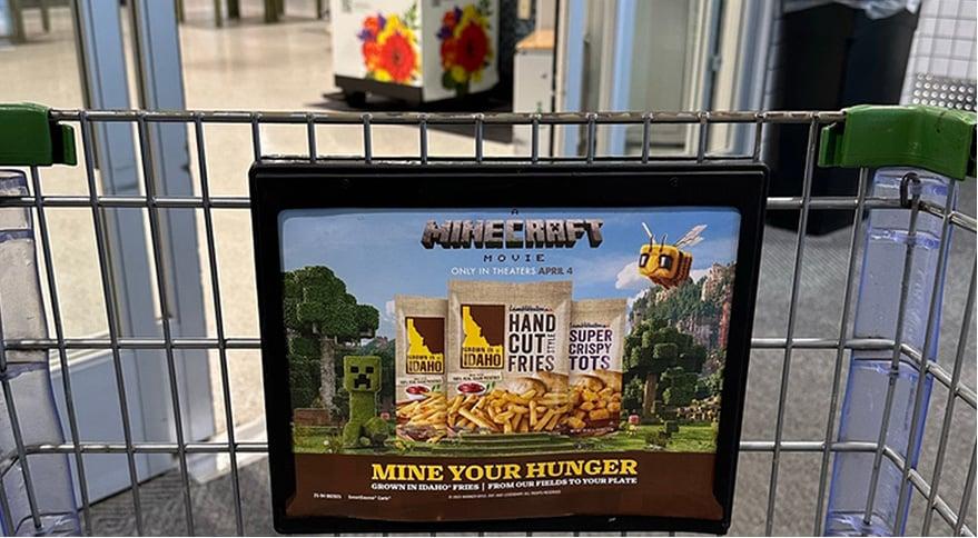 Grown in Idaho and A Minecraft Movie partnership on a shopping cart